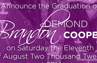 Grad Invite: Brandon Cooper